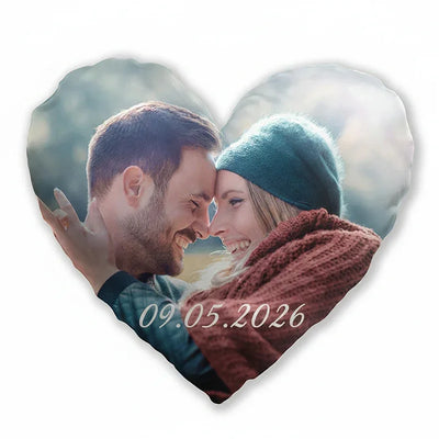 Sublimation Print - Photo on Customized Heart Pillow