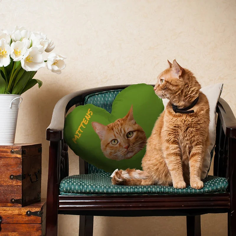 Sublimation Print - Photo on Customized Heart Pillow - GiftShire