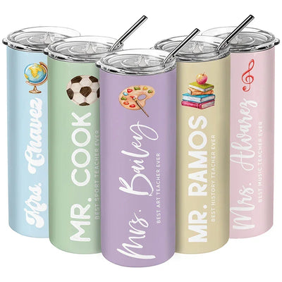 Teacher Appreciation Gifts with Name & Icon – 20 Oz Tumblers