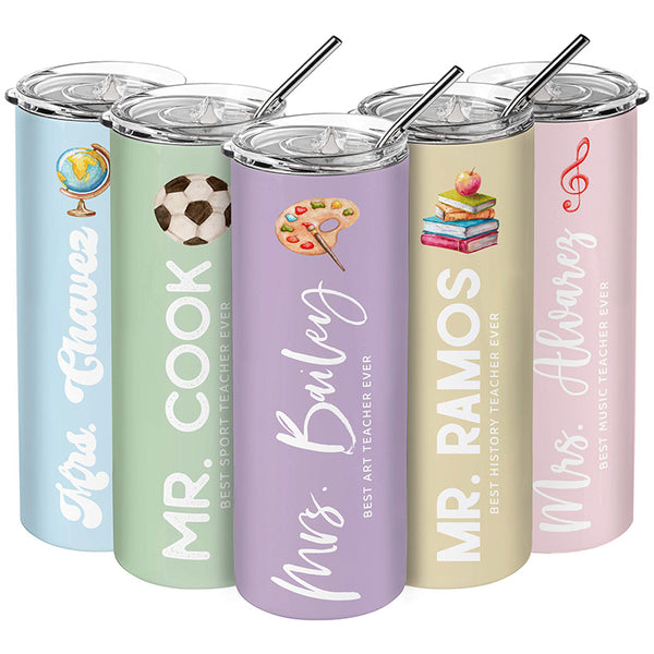 Teacher Appreciation Gifts with Name & Icon – 20 Oz Tumblers