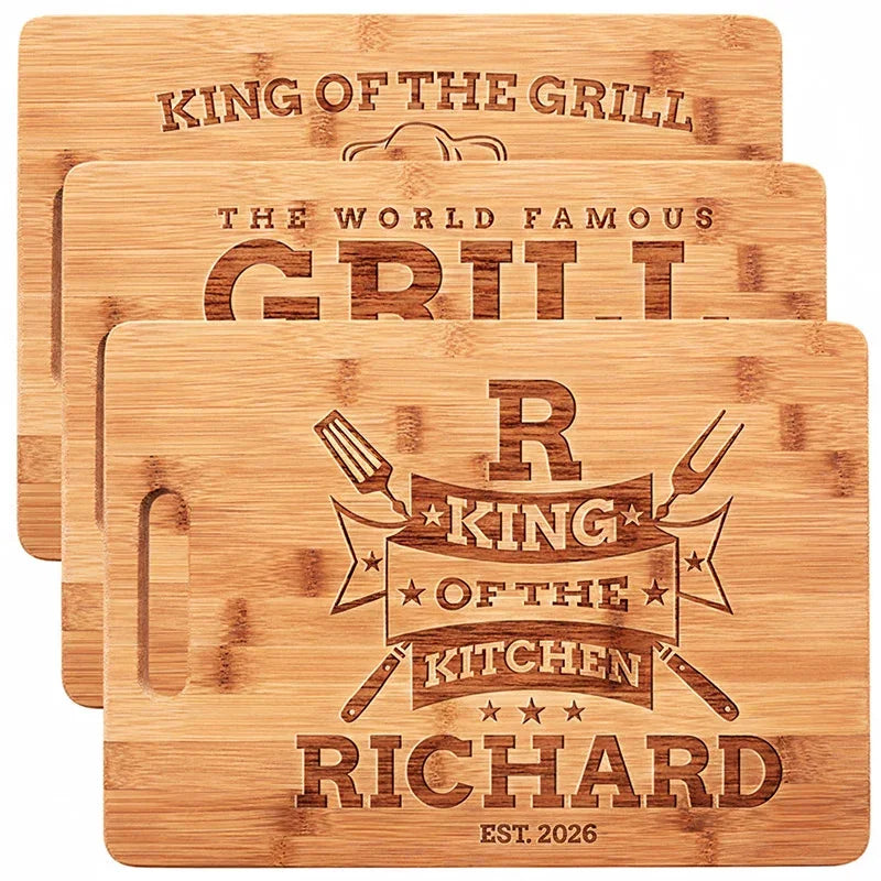 Personalized Dad's Kitchen Cutting Board - BBQ & Grill