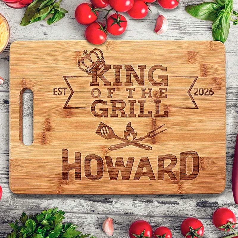 Personalized Dad's Kitchen Cutting Board - BBQ & Grill