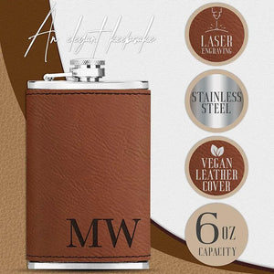 Leather Hip Thin Flask - GiftShire