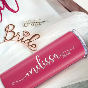 Tumbler with Straw, Bridesmaid Proposal Gifts, Skinny Tumbler for Her - GiftShire