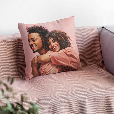 Valentine’s Day Gift – Custom Couple Pillow with Your Oil Painting Photo
