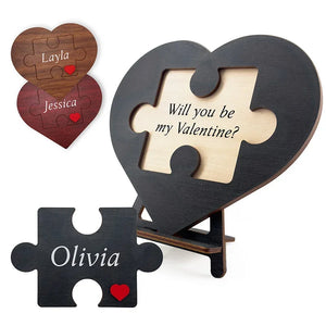 Valentine's Personalized Heart Shaped Puzzle Sign for Couples - GiftShire