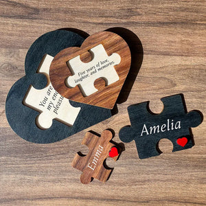 Valentine's Personalized Heart Shaped Puzzle Sign for Couples - GiftShire