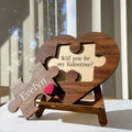 Valentine's Personalized Heart Shaped Puzzle Sign for Couples - GiftShire