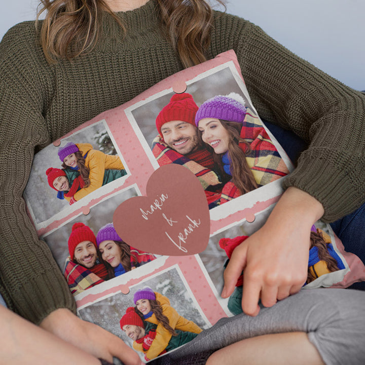 Valentine’s Photo Collage Pillowcase for Couples - GiftShire
