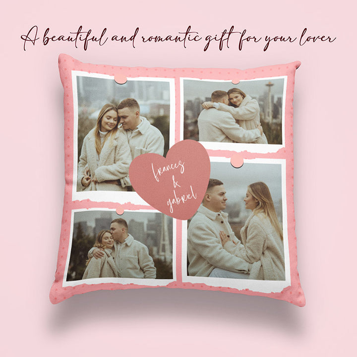 Valentine’s Photo Collage Pillowcase for Couples - GiftShire