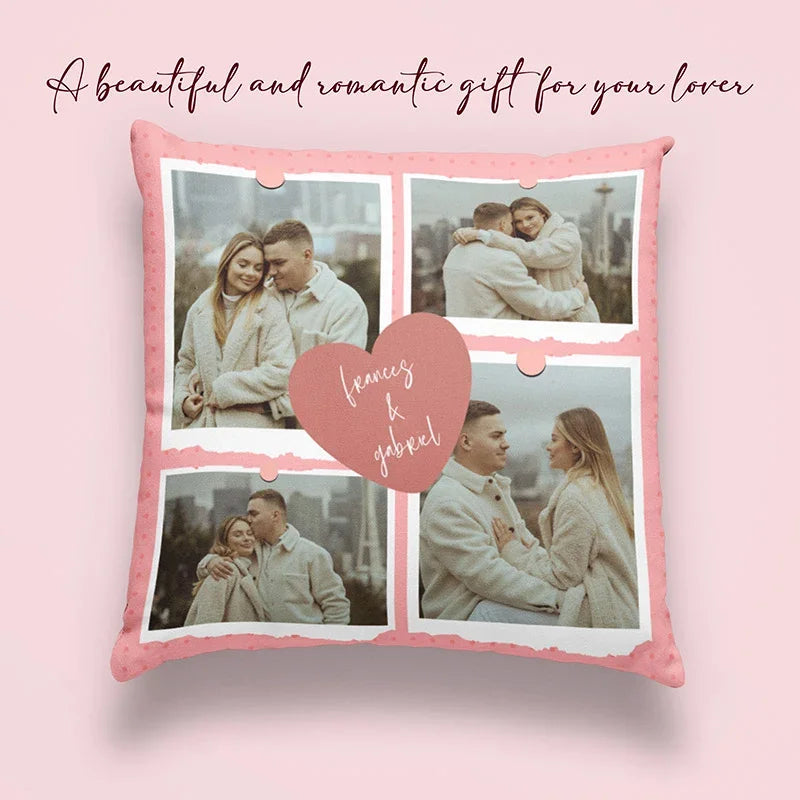 Valentine’s Photo Collage Pillowcase for Couples - GiftShire