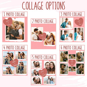 Valentine’s Photo Collage Pillowcase for Couples - GiftShire