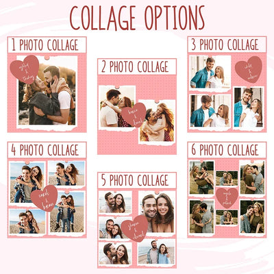 Valentine’s Photo Collage Pillowcase for Couples - GiftShire