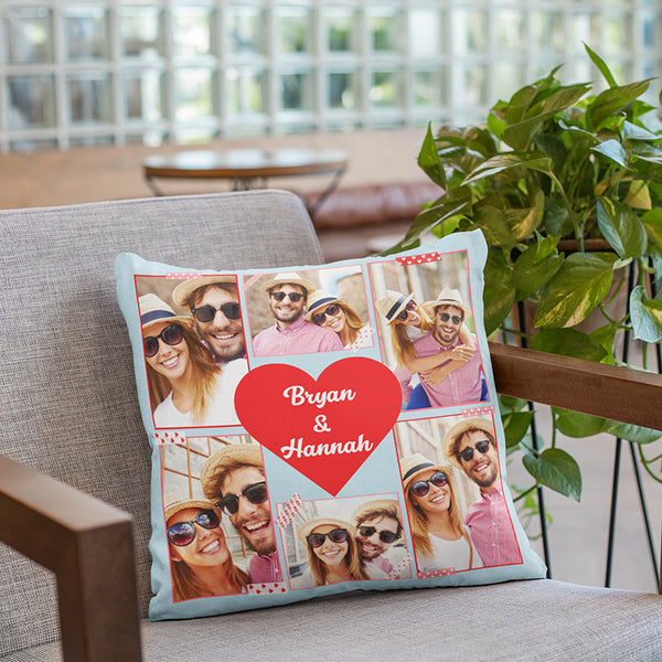 Valentine's Pillowcase - Couple’s Photo Collage Gift - GiftShire