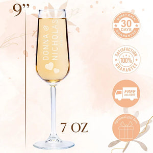 Wedding Champagne Flute with Engraved Logo - GiftShire