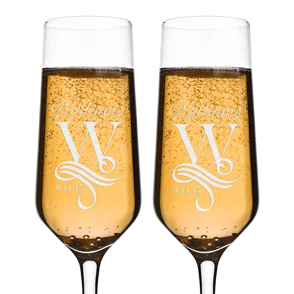 Wedding Toasting Glasses for Bride and Groom - Personalized Champagne Flutes | B075M3FC2F - D3 - GiftShire