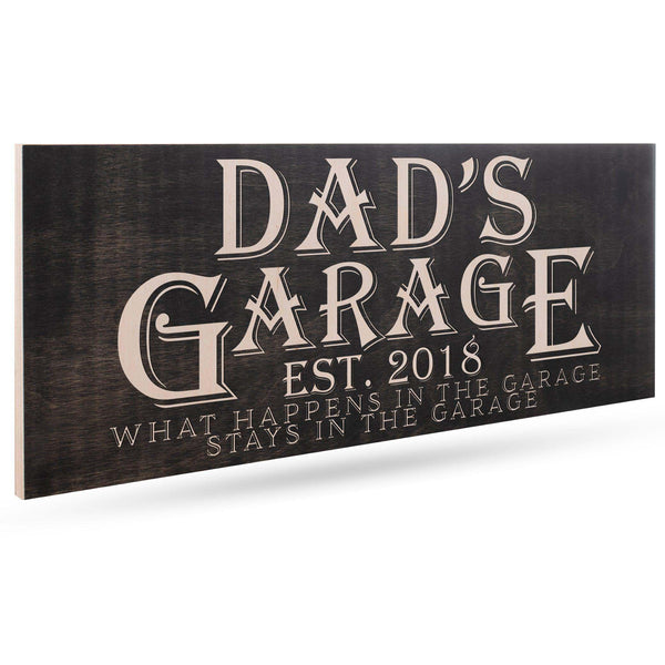 What Happens in the Garage Stays in the Garage - Personalized Garage Sign for Dad, Grandpa, Boyfriend | B095KGZVQQ - D4 - GiftShire