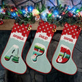 Winter Themed Christmas Stocking with Name and Monogram - GiftShire