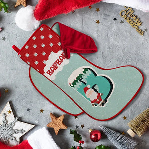 Winter Themed Christmas Stocking with Name and Monogram - GiftShire