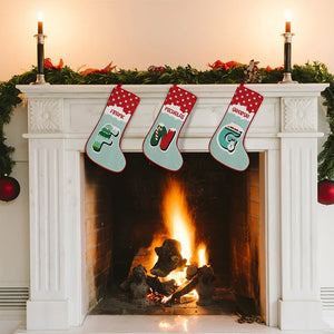 Winter Themed Christmas Stocking with Name and Monogram - GiftShire