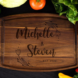 Wood Cut Chopping Board - Customize with Names - GiftShire