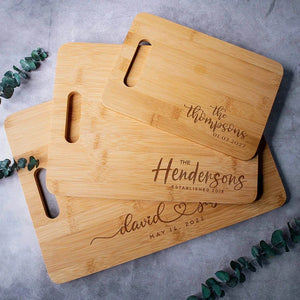 Wood Cut Chopping Board - Customize with Names - GiftShire