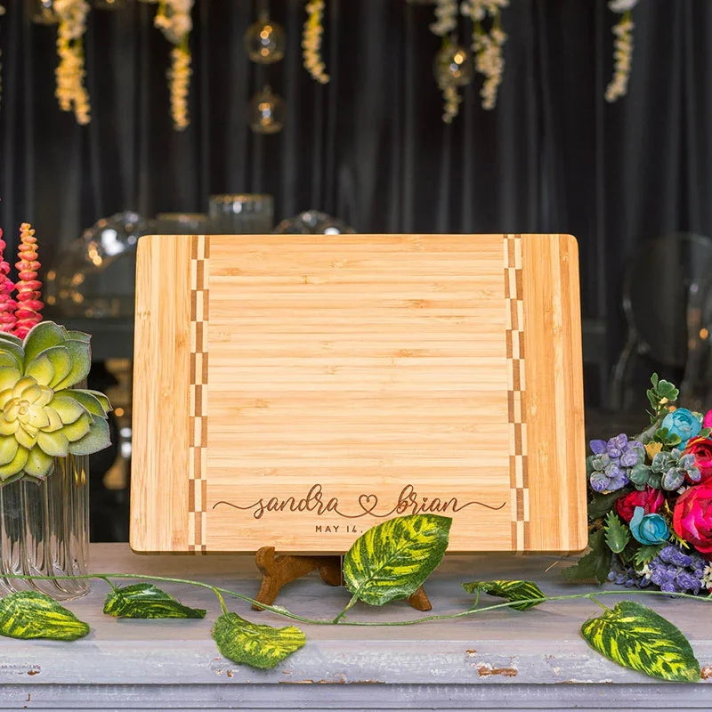 Wood Cut Chopping Board - Customize with Names - GiftShire