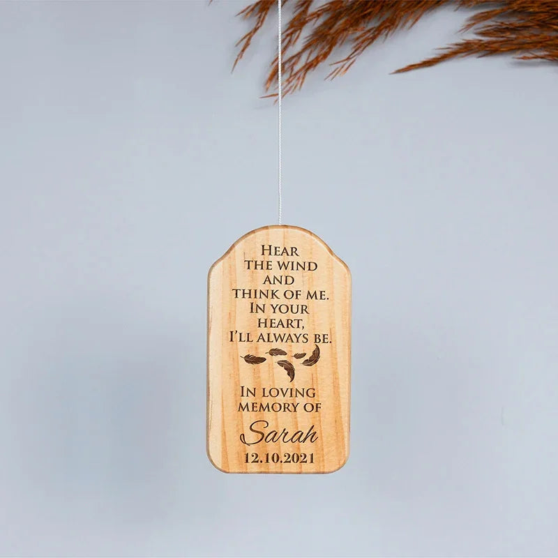 Wooden Bell Personalized Wind Chime for Remembrance - GiftShire