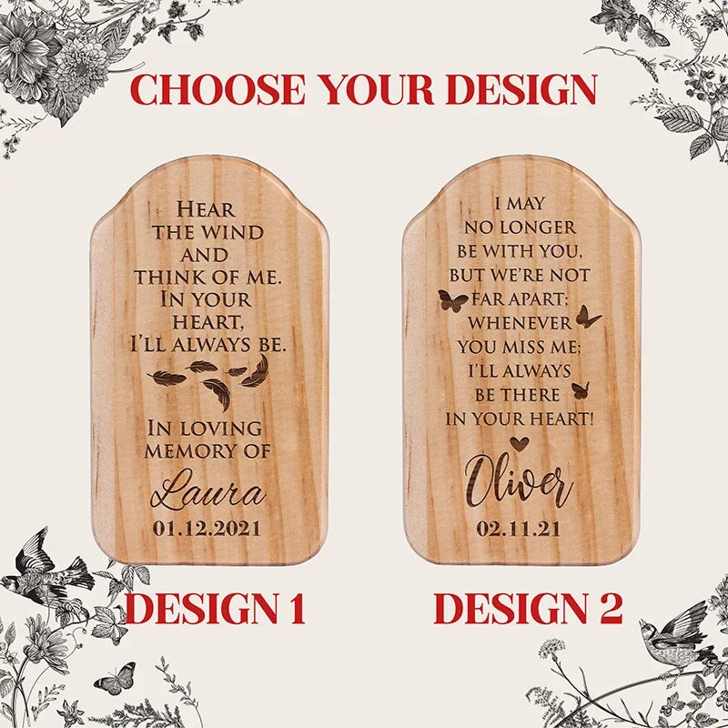 Wooden Bell Personalized Wind Chime for Remembrance - GiftShire