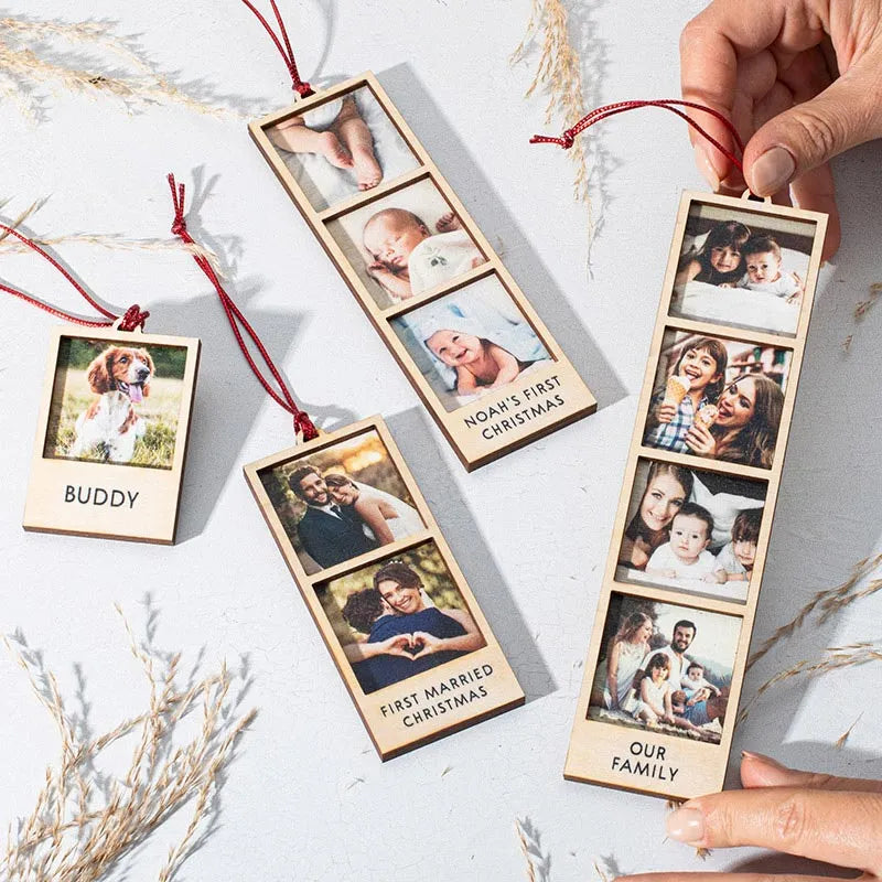 Wooden Film Strip Photo Ornament - GiftShire