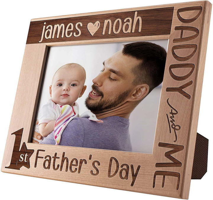 1st Father's Day Daddy and Me - Personalized Picture Frames for New Father | B07RKL2T6D - D7 - GiftShire