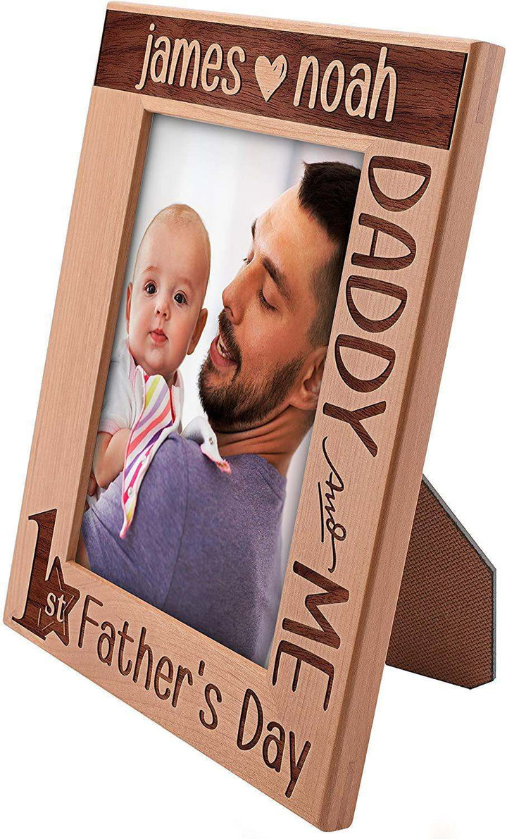 1st Father's Day Daddy and Me - Personalized Picture Frames for New Father | B07RKL2T6D - D7 - GiftShire