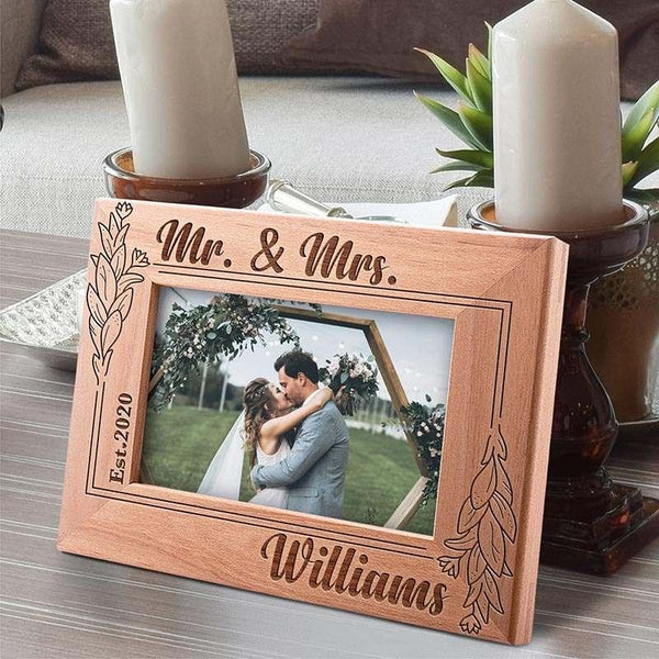 Personalized Photo Frame, Engagement Gift, Christmas Gift for Couple - GiftShire