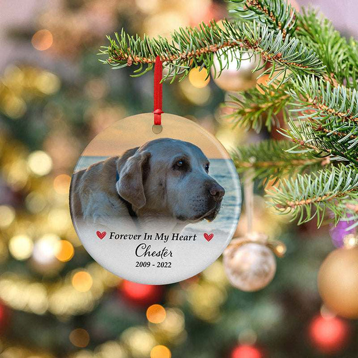 Personalized Dog Memorial Photo Ornament, Pet Memorial Gifts - GiftShire