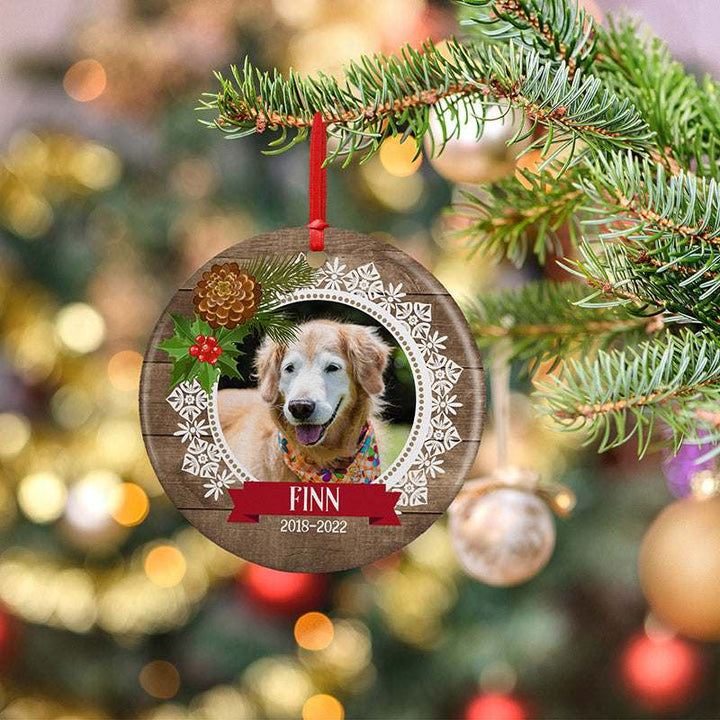 Personalized Dog Memorial Photo Ornament, Pet Memorial Gifts - GiftShire