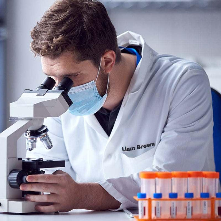 Custom Embroidered Lab Coat for Men with Medical Specialty with Icon - GiftShire