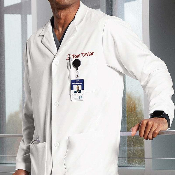 Custom Embroidered Lab Coat for Men with Medical Specialty with Icon - GiftShire