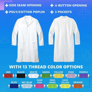 Custom Embroidered Lab Coat for Men with Medical Specialty with Icon - GiftShire