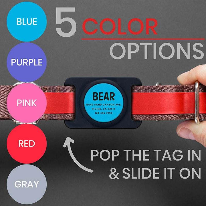Engraved Airtag Dog Collar Holder, Personalized Airtag Case for Dogs - GiftShire