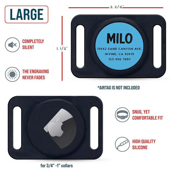 Engraved Airtag Dog Collar Holder, Personalized Airtag Case for Dogs - GiftShire