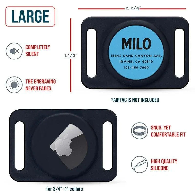 Engraved Airtag Dog Collar Holder, Personalized Airtag Case for Dogs - GiftShire