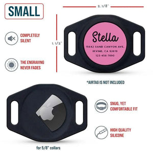 Engraved Airtag Dog Collar Holder, Personalized Airtag Case for Dogs - GiftShire