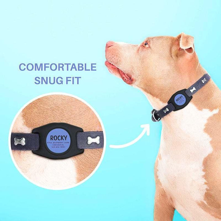 Engraved Airtag Dog Collar Holder, Personalized Airtag Case for Dogs - GiftShire