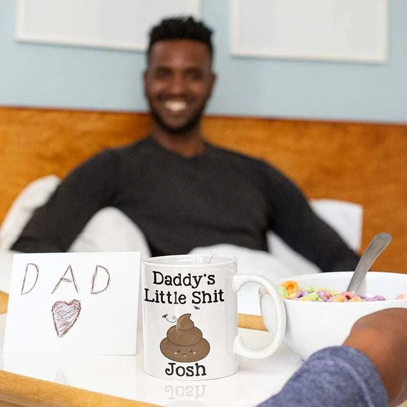 Personalized Daddy's Little Shits Mug, Custom Gifts for Dad - GiftShire