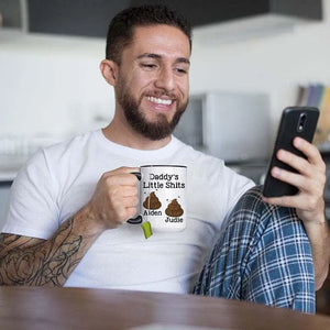 Personalized Daddy's Little Shits Mug, Custom Gifts for Dad - GiftShire