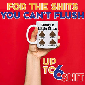 Personalized Daddy's Little Shits Mug, Custom Gifts for Dad - GiftShire