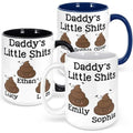 Personalized Daddy's Little Shits Mug, Custom Gifts for Dad - GiftShire
