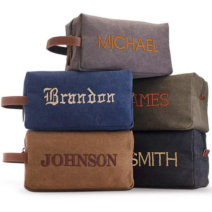 Personalized Embroidered Toiletry Bag for Men, Dad, Husband - GiftShire