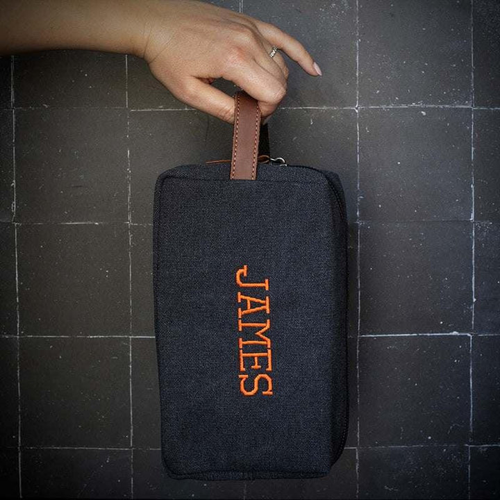 Personalized Embroidered Toiletry Bag for Men, Dad, Husband - GiftShire