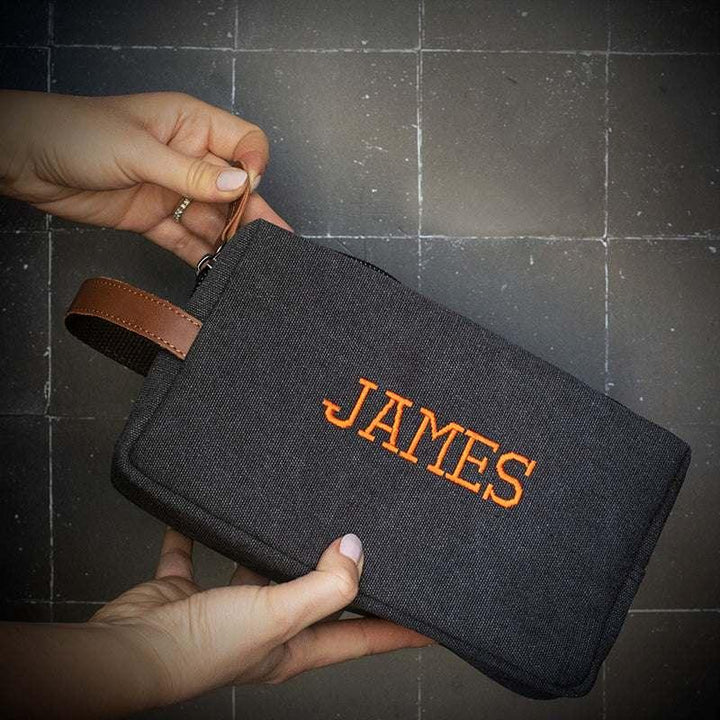 Personalized Embroidered Toiletry Bag for Men, Dad, Husband - GiftShire
